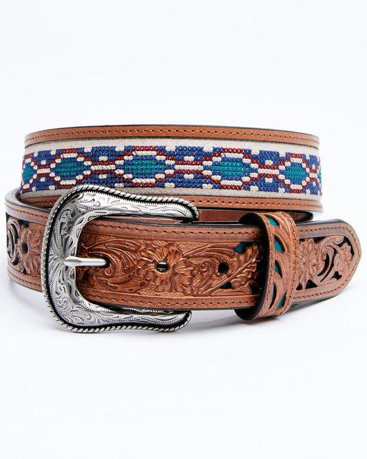 Men's Cross Stitch Western Belt
