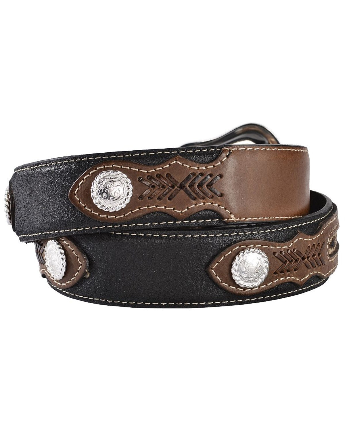 Men's Ribbon Inlay Leather Belt