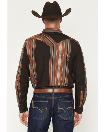 Men's Desert Trail Southwestern Stripe Print Long Sleeve Sn