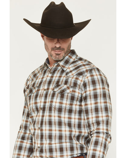The American Cowboy Southwestern Plaid Print Long Sleeve Sn