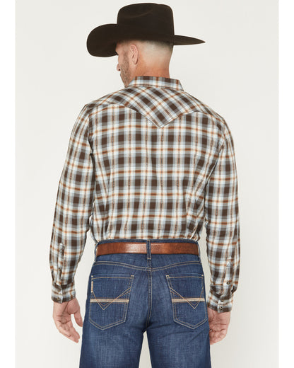 The American Cowboy Southwestern Plaid Print Long Sleeve Sn