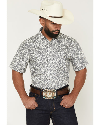 Men's Flynn Floral Print Short Sleeve Snap Western Shirt