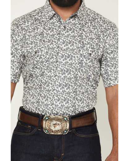 Men's Flynn Floral Print Short Sleeve Snap Western Shirt