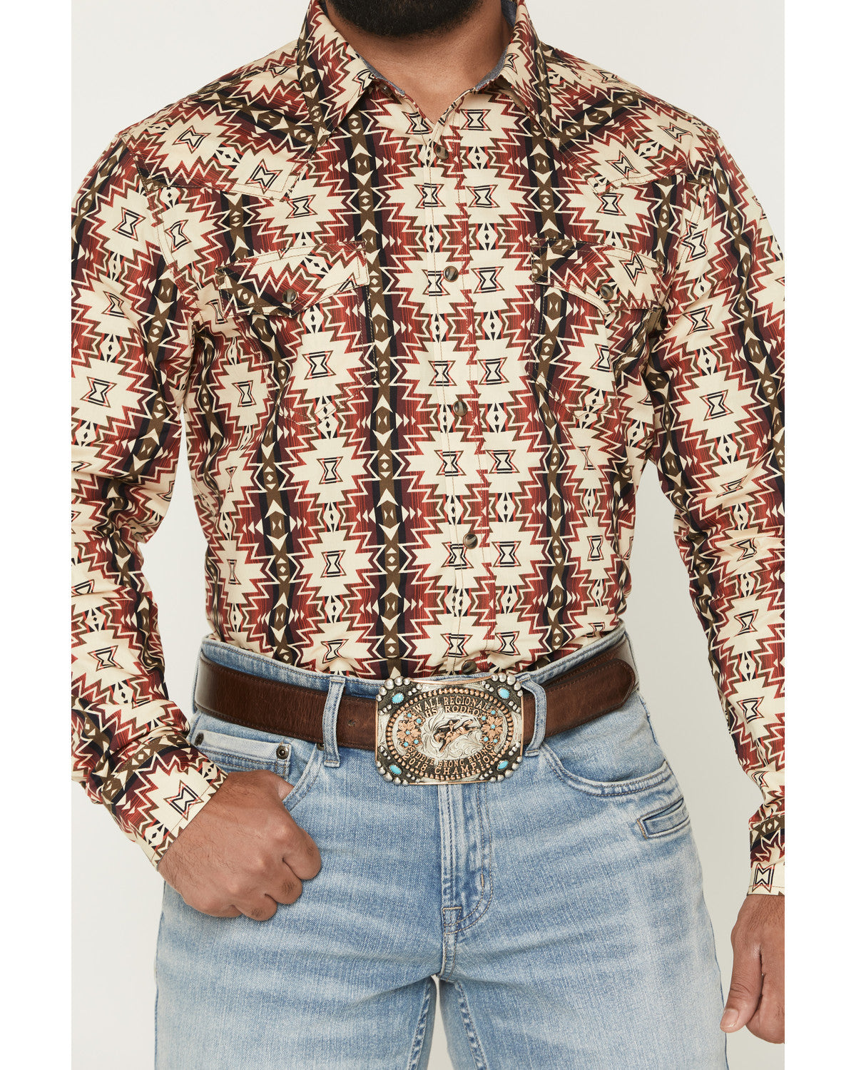 Men's Thatcher Southwestern Print Long Sleeve Snap Western
