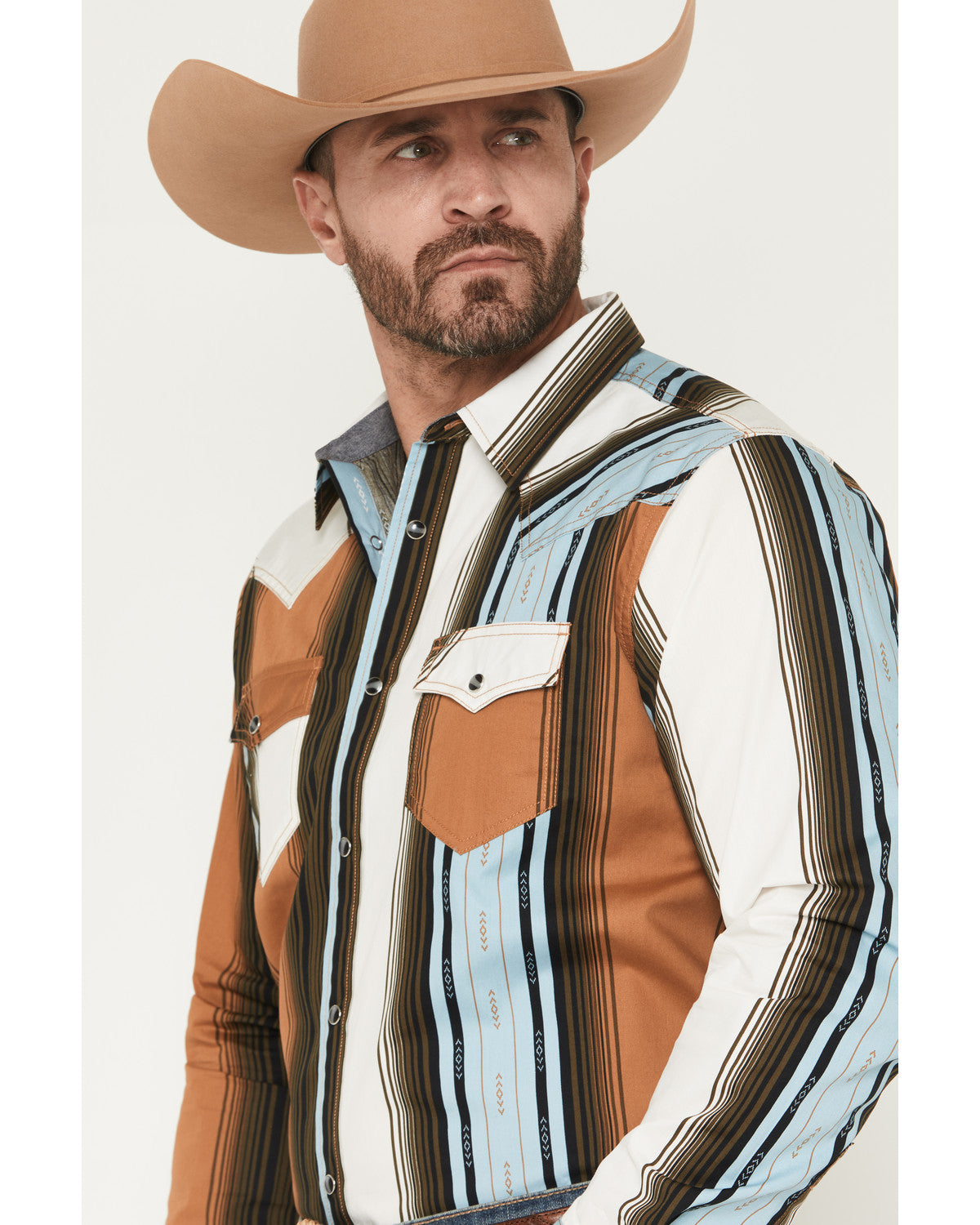 Men's Barrett Striped Long Sleeve Snap Western Shirt