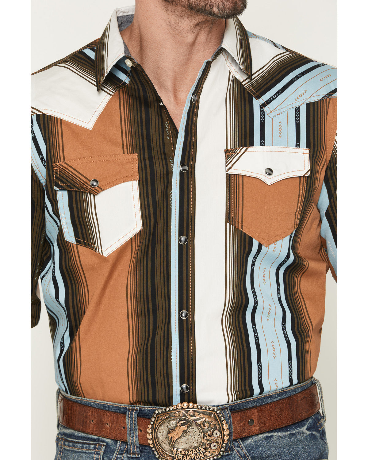 Men's Barrett Striped Long Sleeve Snap Western Shirt