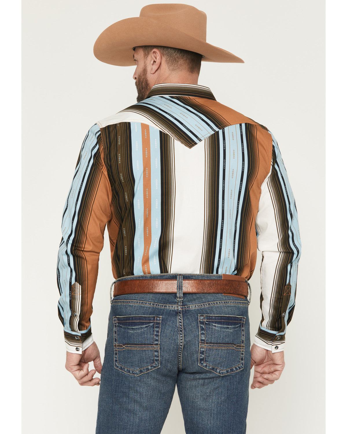 Men's Barrett Striped Long Sleeve Snap Western Shirt