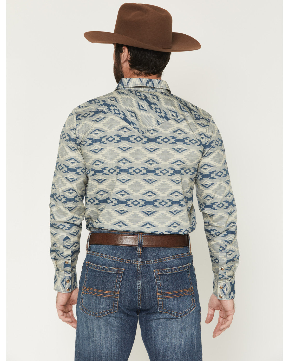 Men's Wider Southwestern Print Long Sleeve Snap Western Shi