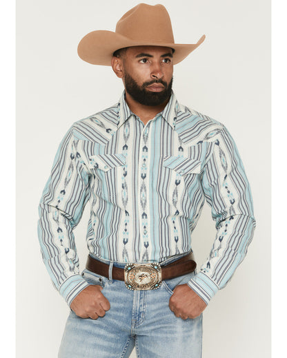 Men's Heath Southwestern Striped Long Sleeve Snap Stretch W
