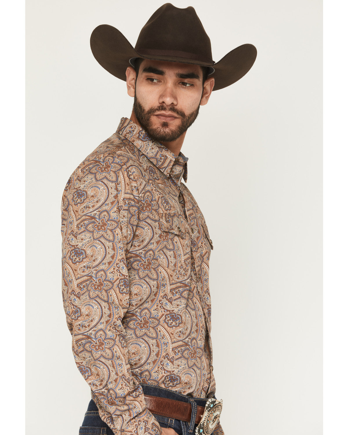 Men's Jensen Paisley Print Long Sleeve Snap Western Shirt