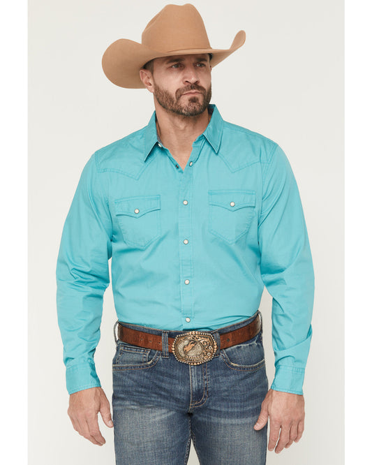 Men's Rock Solid Long Sleeve Snap Western Shirt