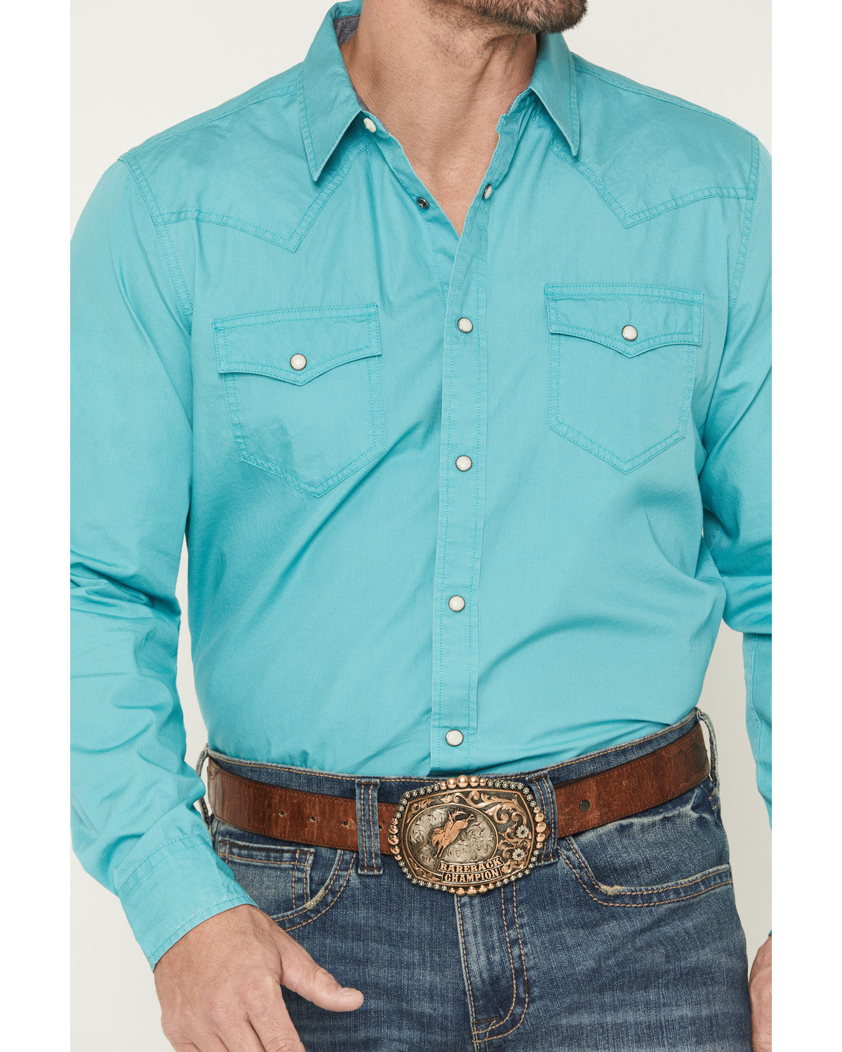 Men's Rock Solid Long Sleeve Snap Western Shirt
