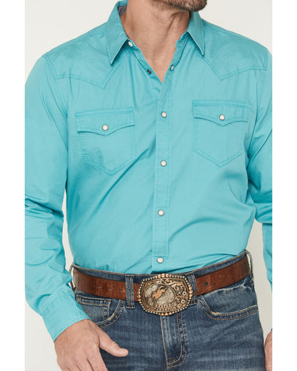 Men's Rock Solid Long Sleeve Snap Western Shirt