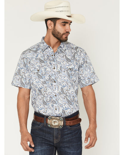 Men's Ryder Paisley Print Short Sleeve Snap Western Shirt