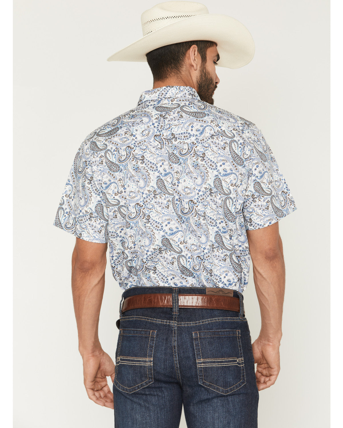 Men's Ryder Paisley Print Short Sleeve Snap Western Shirt