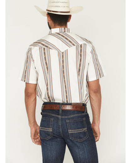 Men's Atticus Stripe Print Short Sleeve Snap Western Shirt