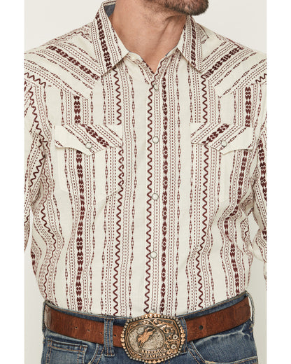 Men's Warhunt Dobby Striped Long Sleeve Snap Western Shirt