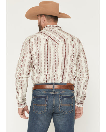 Men's Warhunt Dobby Striped Long Sleeve Snap Western Shirt