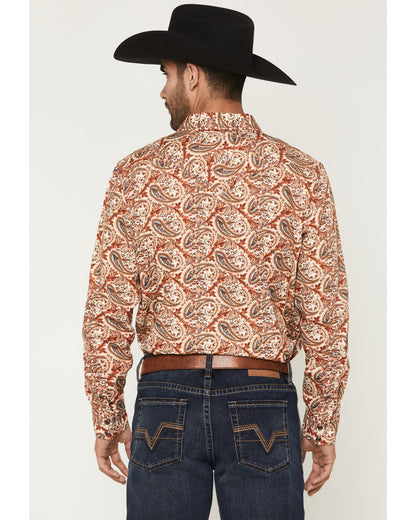 Men's Cowboy Boogie Paisley Print Long Sleeve Snap Western