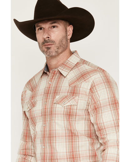 Men's Legend Dobby Plaid Print Long Sleeve Snap Western Shi