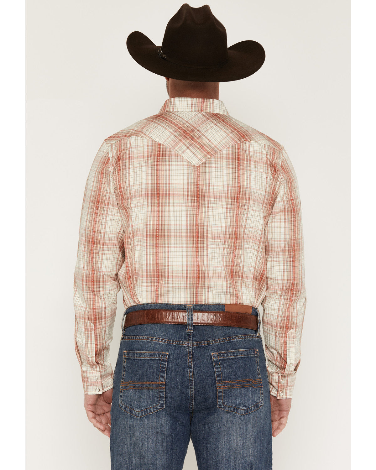 Men's Legend Dobby Plaid Print Long Sleeve Snap Western Shi