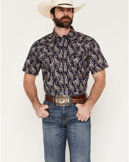 Men's Easy Livin' Paisley Print Short Sleeve Snap Western S