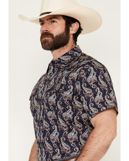 Men's Easy Livin' Paisley Print Short Sleeve Snap Western S