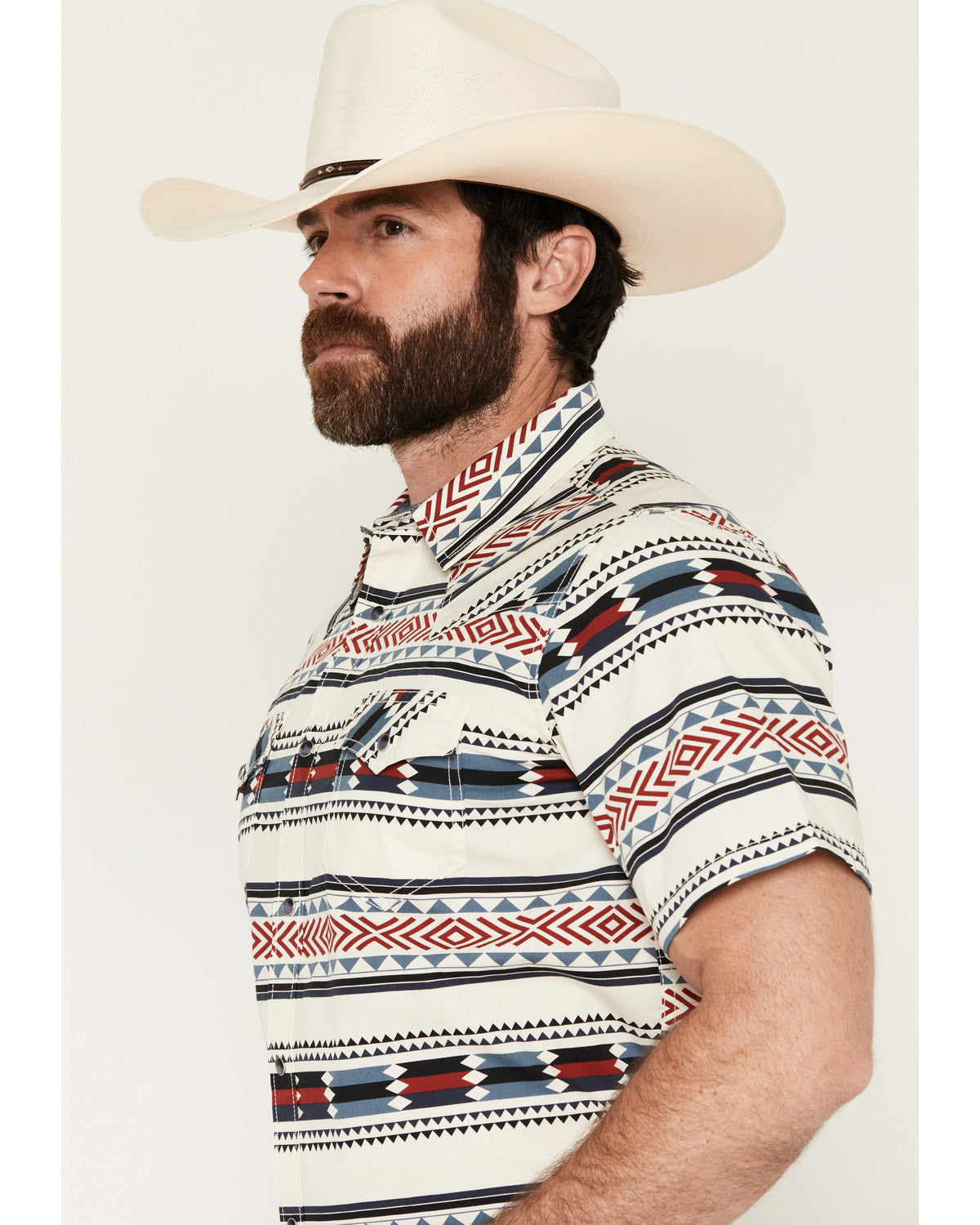 Indian Summer Southwestern Print Short Sleeve Snap Western