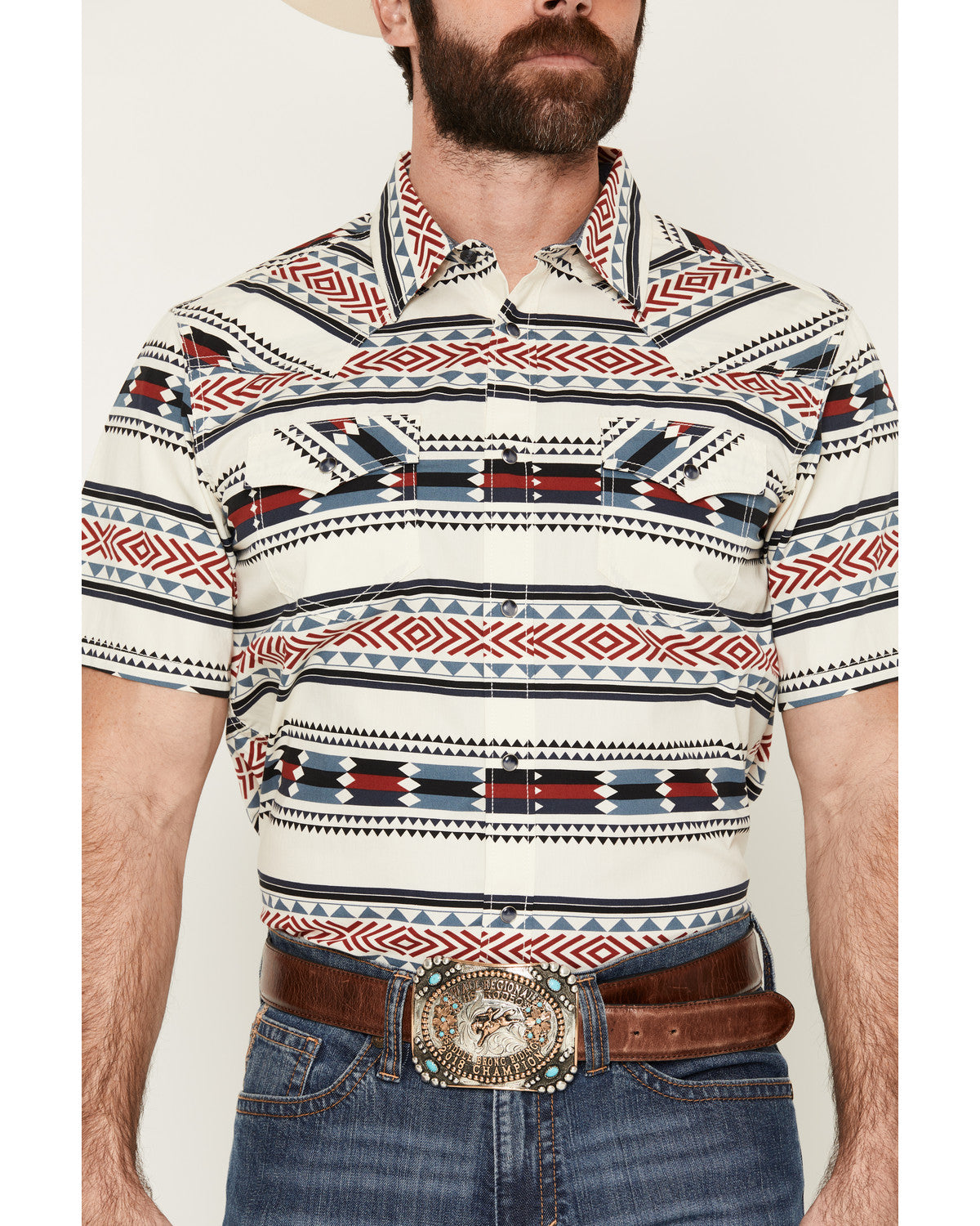 Indian Summer Southwestern Print Short Sleeve Snap Western