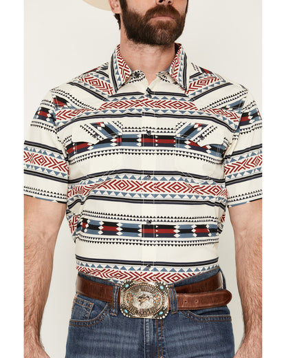 Indian Summer Southwestern Print Short Sleeve Snap Western