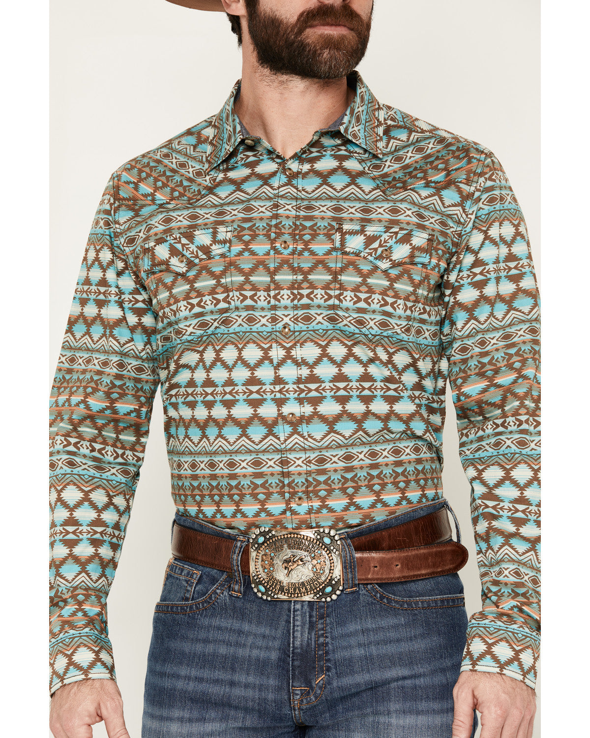Men's Woodward Southwestern Long Sleeve Snap Western Shirt