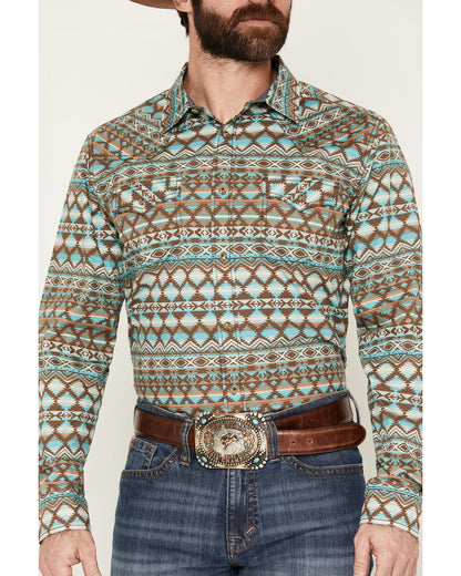Men's Woodward Southwestern Long Sleeve Snap Western Shirt