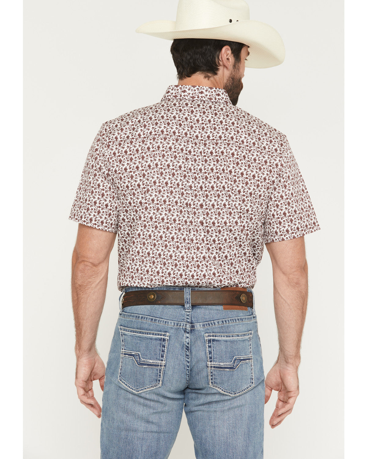 Men's Neon Moon Floral Print Short Sleeve Button-Down Stret