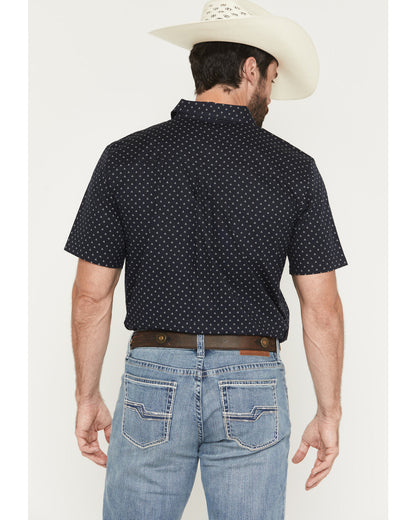 Men's Barrel Rider Geo Print Short Sleeve Button-Down Stret