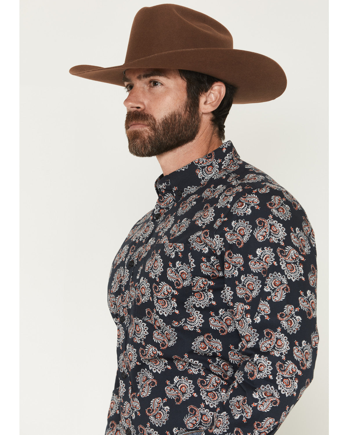 Men's Truett Paisley Print Long Sleeve Button-Down Western