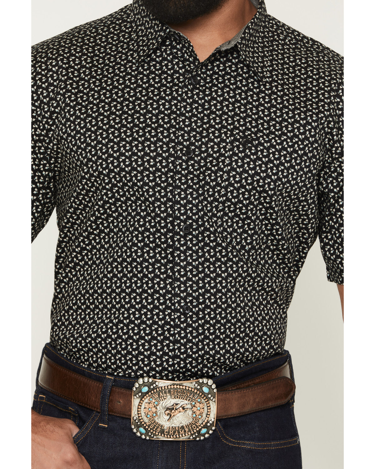 Men's Shiloh Micro Floral Print Short Sleeve Button-Down St