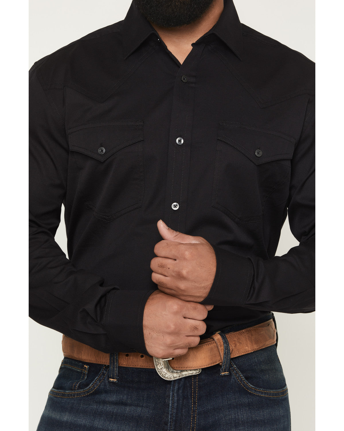 Black 1978® Men's Lawman Solid Long Sleeve Button-Down West