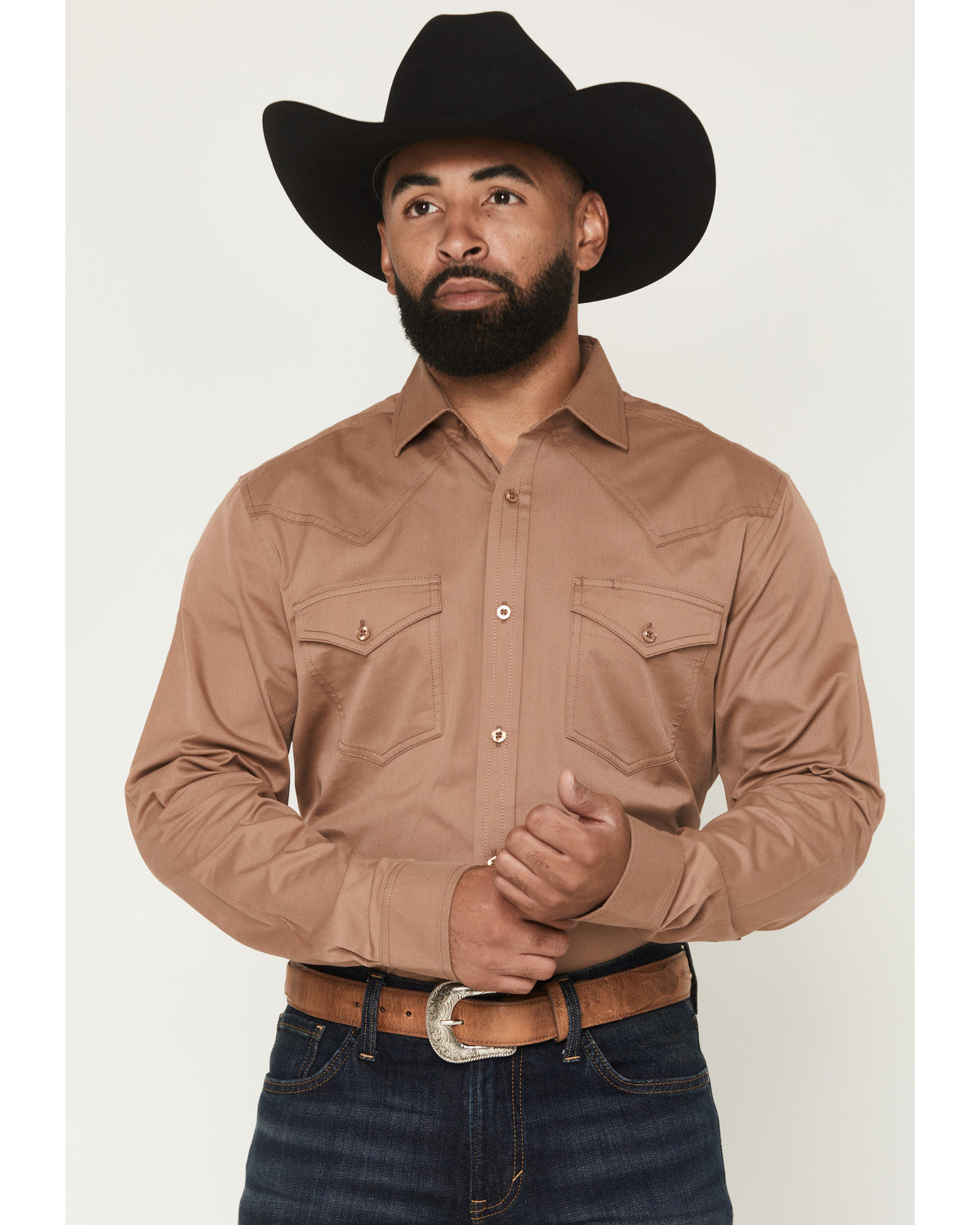 Black 1978® Men's Lawman Solid Long Sleeve Button-Down West