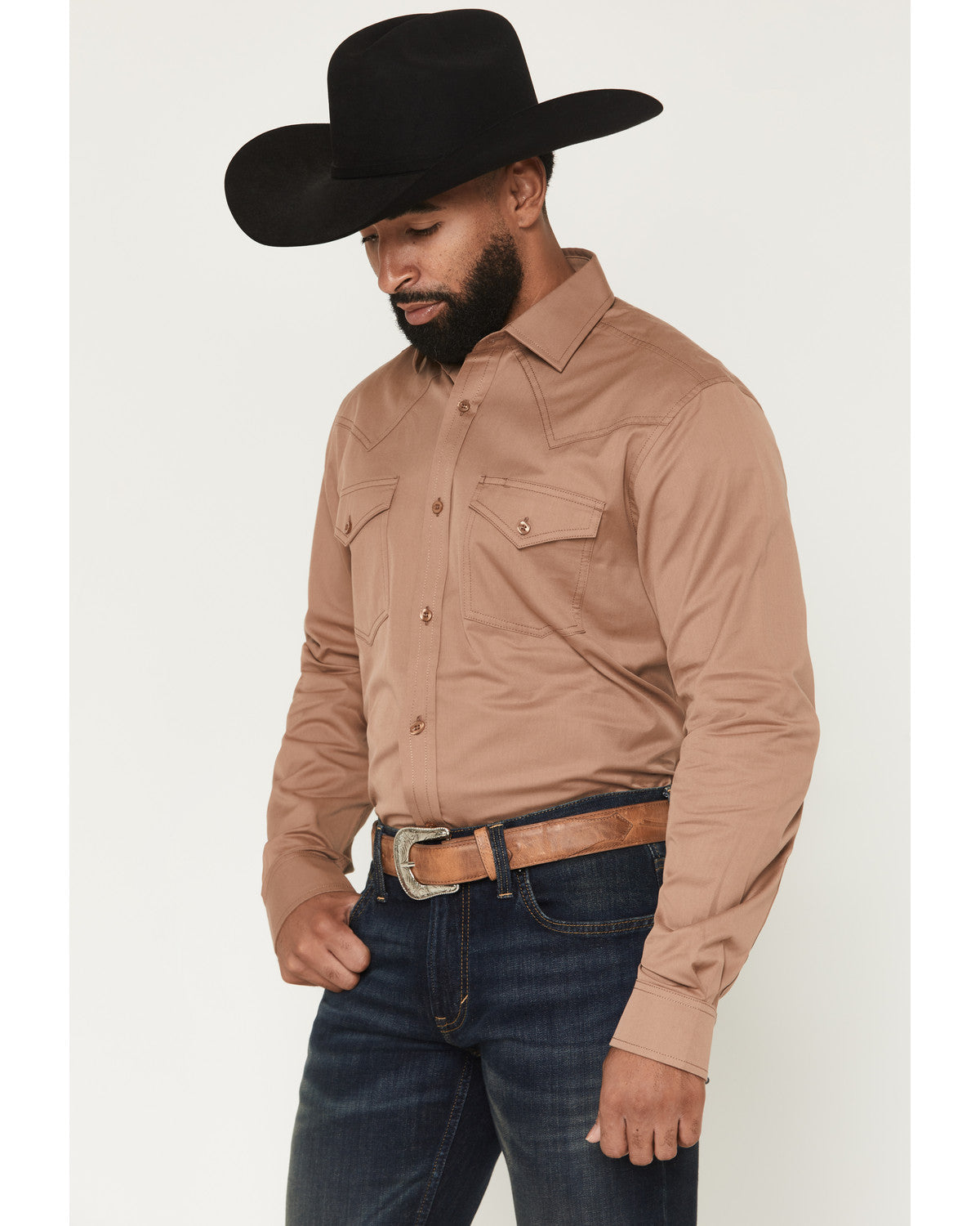 Black 1978® Men's Lawman Solid Long Sleeve Button-Down West