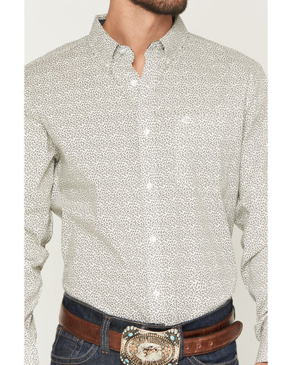Men's Rhett Micro Paisley Print Long Sleeve Button-Down Str