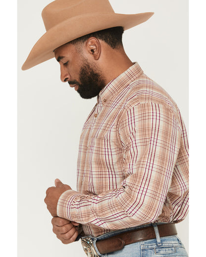 Men's Bodie Plaid Print Long Sleeve Button-Down Stretch Wes