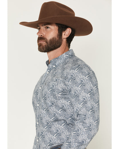 Men's Zeke Paisley Print Long Sleeve Button-Down Stretch We