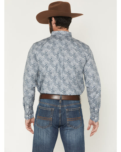 Men's Zeke Paisley Print Long Sleeve Button-Down Stretch We