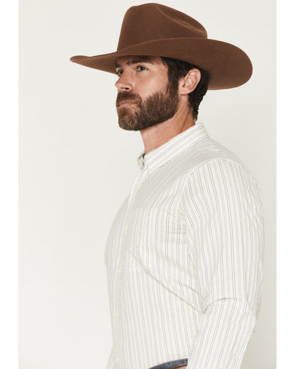 Men's Cade Dobby Stripe Print Long Sleeve Button-Down Weste
