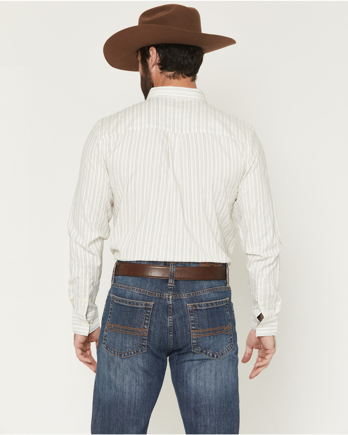 Men's Cade Dobby Stripe Print Long Sleeve Button-Down Weste