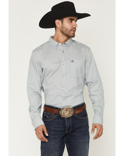 Men's Day Job Geo Print Long Sleeve Button-Down Stretch Wes