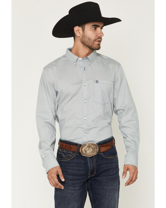 Men's Day Job Geo Print Long Sleeve Button-Down Stretch Wes
