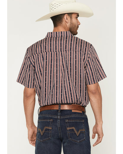 Men's Stripe Steerhead Short Sleeve Button-Down Stretch Wes