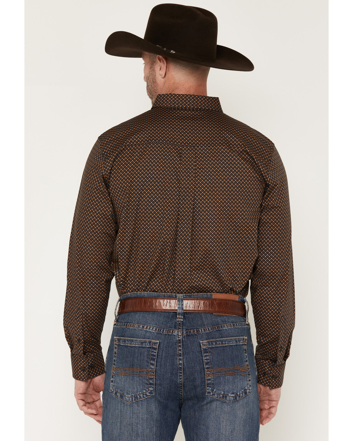 Men's Fast Forward Geo Print Long Sleeve Button-Down Stretc