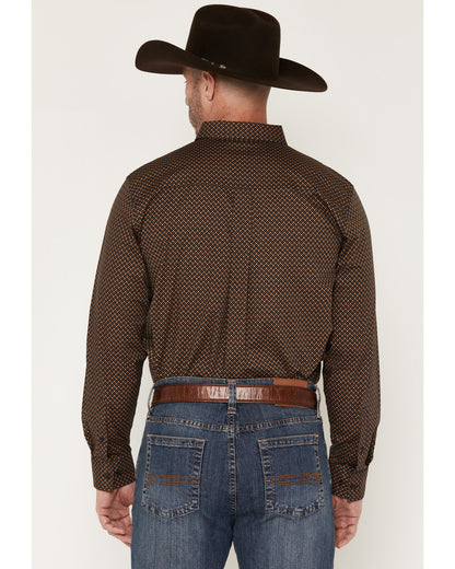 Men's Fast Forward Geo Print Long Sleeve Button-Down Stretc